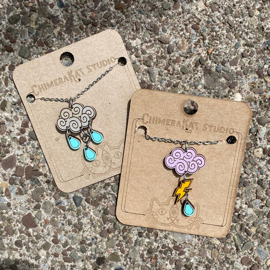 April Showers and Thunderstorm Necklaces