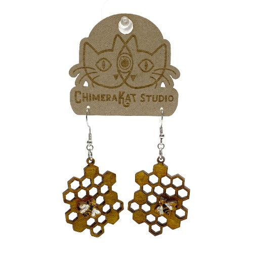 Bee Mine Honeycomb Earrings