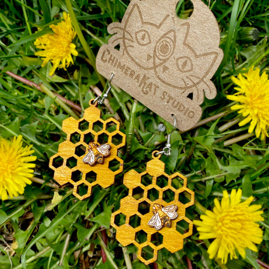 Bee Mine Honeycomb Earrings