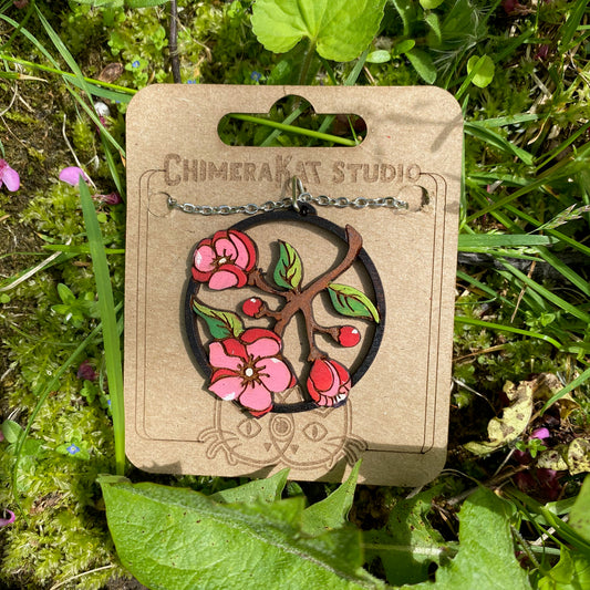 Cherry Blossom Hoop Necklace