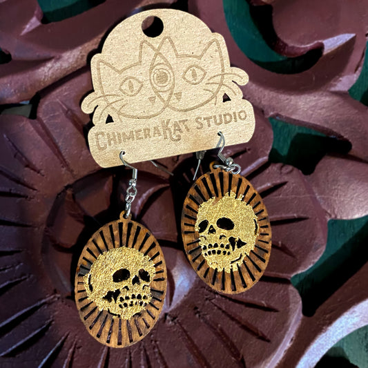 Golden Skull Earrings