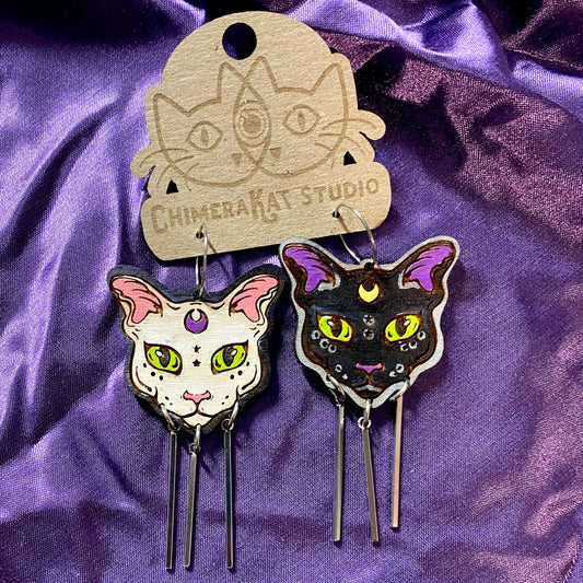 Moon Cat Earrings