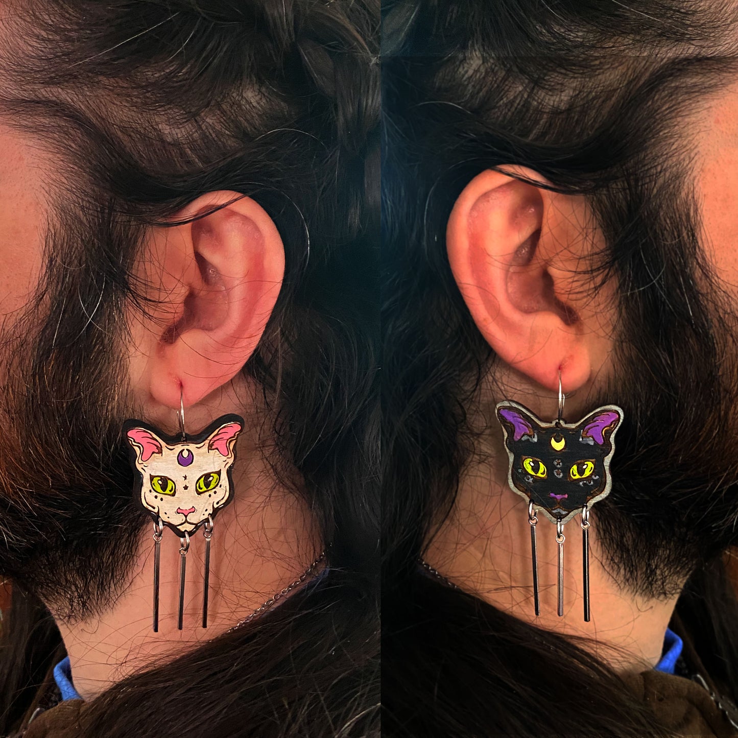 Moon Cat Earrings