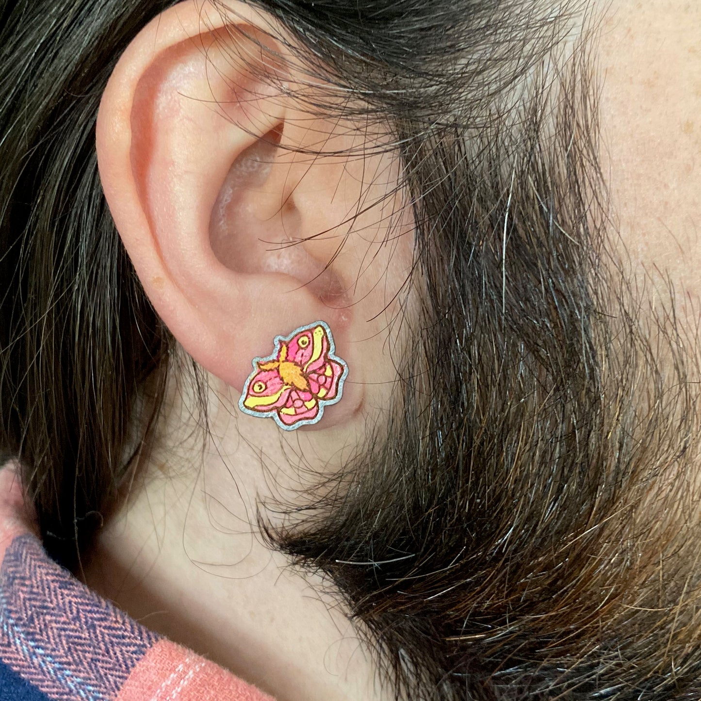 Rosy Moth Studs