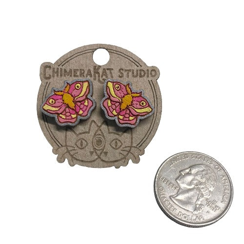 Rosy Moth Studs