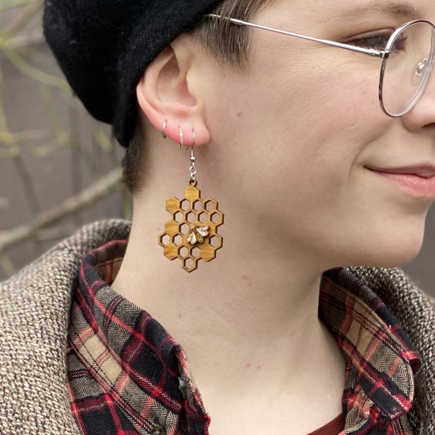 Bee Mine Honeycomb Earrings